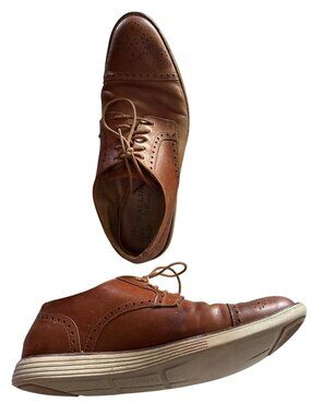 Wallin & Bros Mens Brown Leather Wingtip Oxford Shoes Size 10.5 Made In Brazil